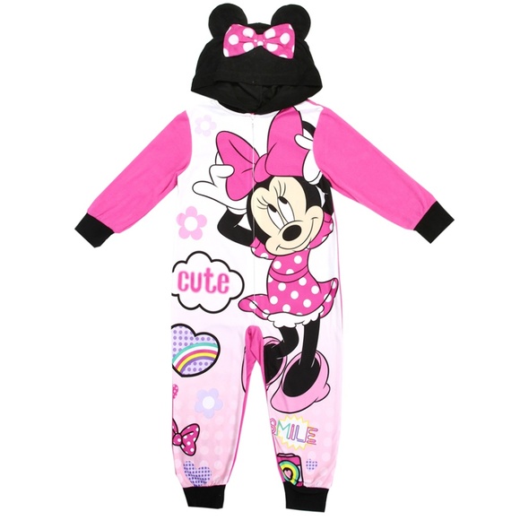 Disney Other - 🎁NEW Minnie Mouse Girls Hooded Sleeper Very Pink!